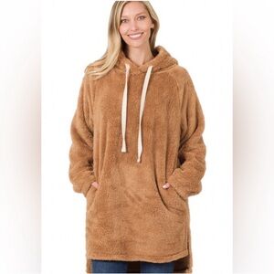 Zenana Fuzzy Tunic Sweatshirt